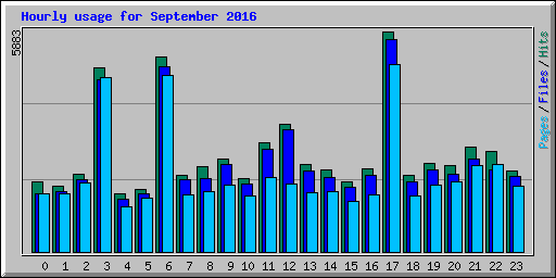 Hourly usage for September 2016