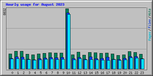 Hourly usage for August 2023