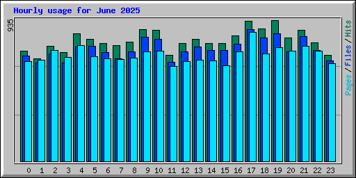 Hourly usage for June 2025